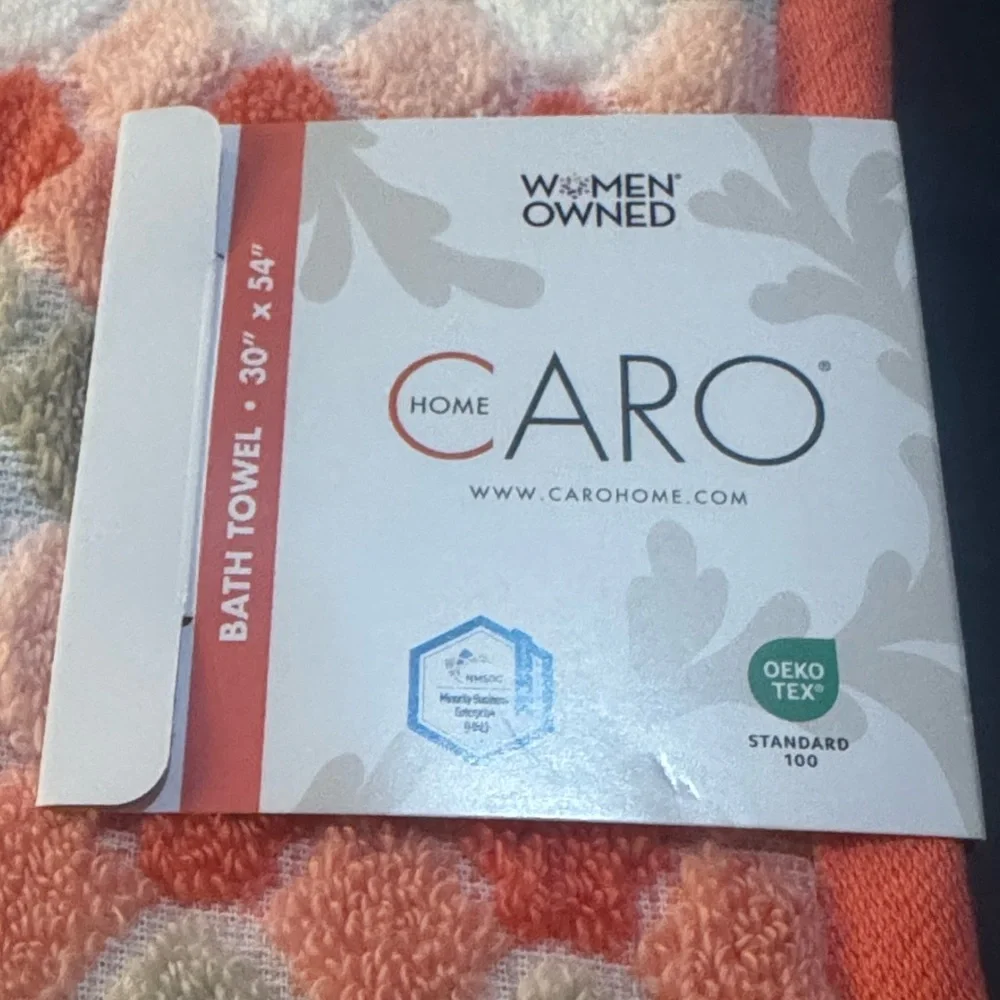 4pc CARO HOME 100% Cotton Geometric Pattern Bath Towel Set - Highly Absorbent
